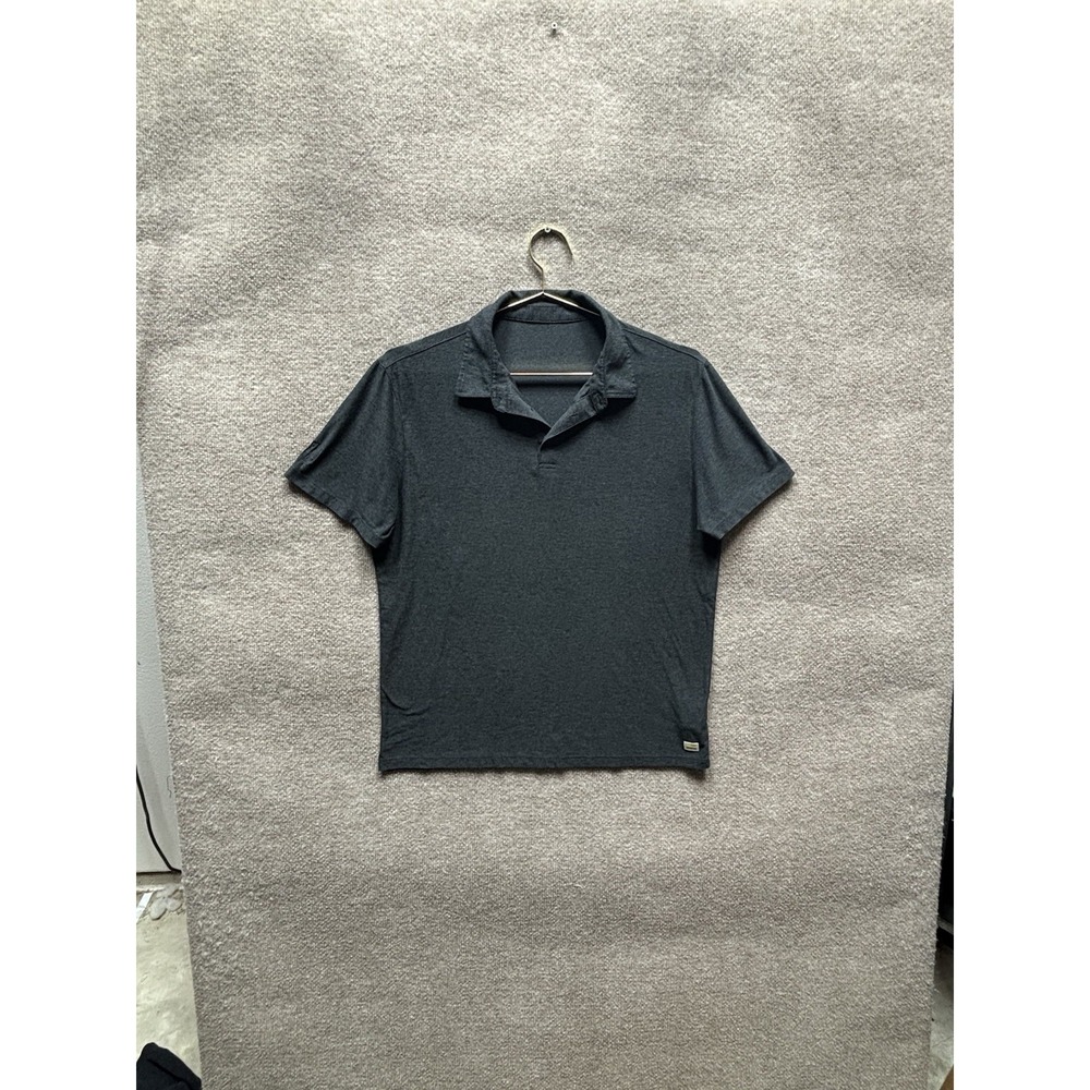 Vuori Polo Shirt Mens Medium Gray Strato Tech Golf Performance Athleisure EUC